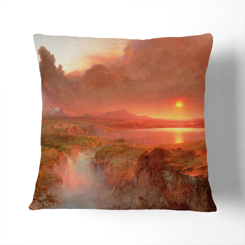 Cotopaxi Sunset Square Throw Cushion, 40cm H x 40cm W x 15cm D