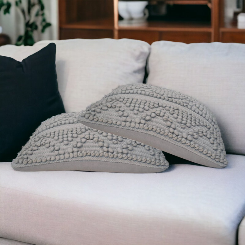 Connoquenessing Geometric Square Throw Cushion, Grey