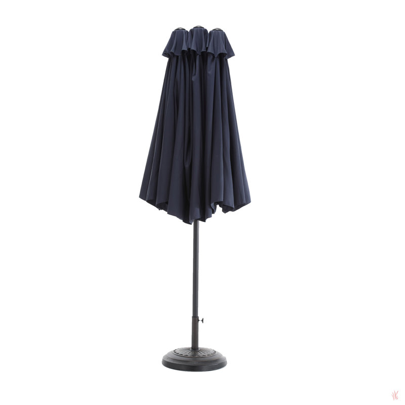 Grand parasol rectangulaire double 14,8 pi avec manivelle, Marine