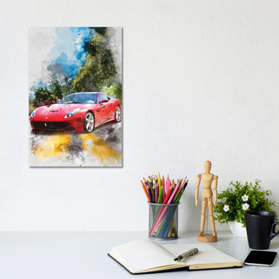 Ferrari 12 Berlinetta by Gab Fernando - Wrapped Canvas Print