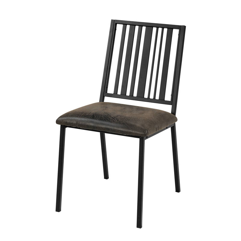 Ensemble de 2 chaises d'appoint en cuir synthétique et finition noire Zudora