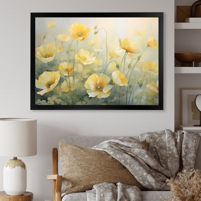 Malamut White Yellow Buttercups Romantic Impression II - Buttercups Framed Canvas Print Wall Art