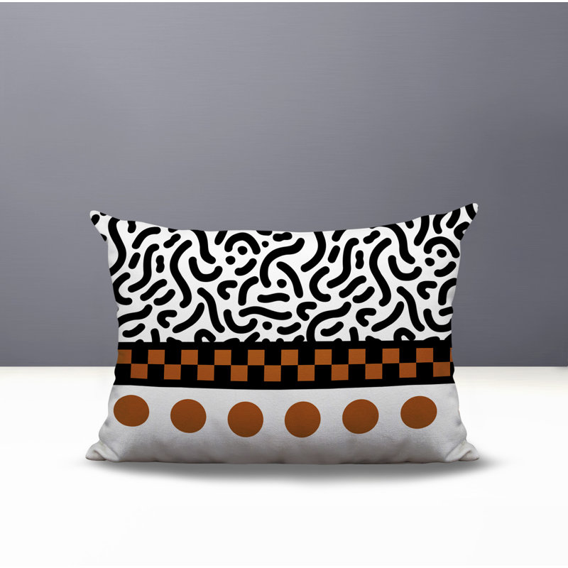 Oreiller rectangulaire réversible intérieur / extérieur Kixie, Rectangulaire H 18 po x l 25 po, Orange