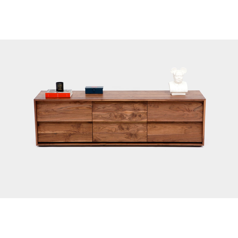 Oliver Solid Walnut 6-Drawer Horizontal Dresser