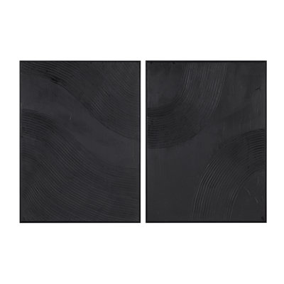 Ensemble d'art mural contemporain sur toile 2 pièces Black Ways