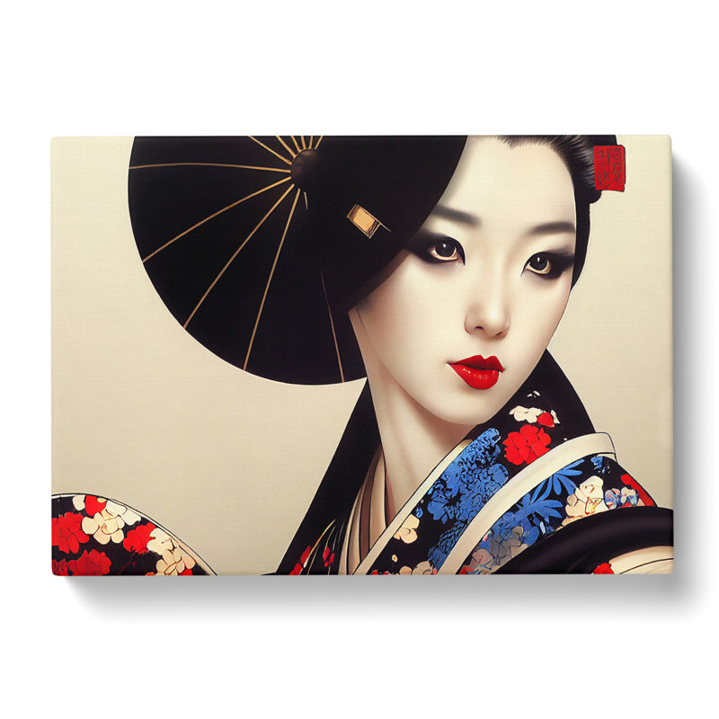 Charming Geisha - Wrapped Canvas Painting