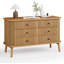 Commode 6 tiroirs, commode pour chambre à coucher, table de chevet, commode spacieuse en osier avec rangement