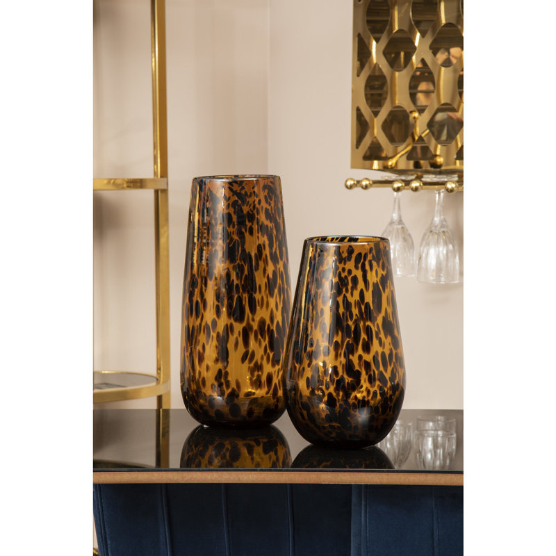 Gatliff Glass Table Vase, Brown/Orange, 38cm H x 17cm W x 17cm D