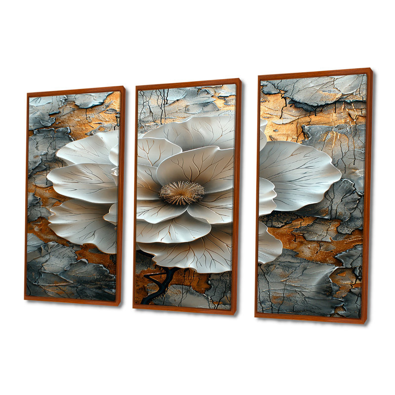 Eldredge - Peony Wall Art Print Set, Brown, 40" H x 60" W