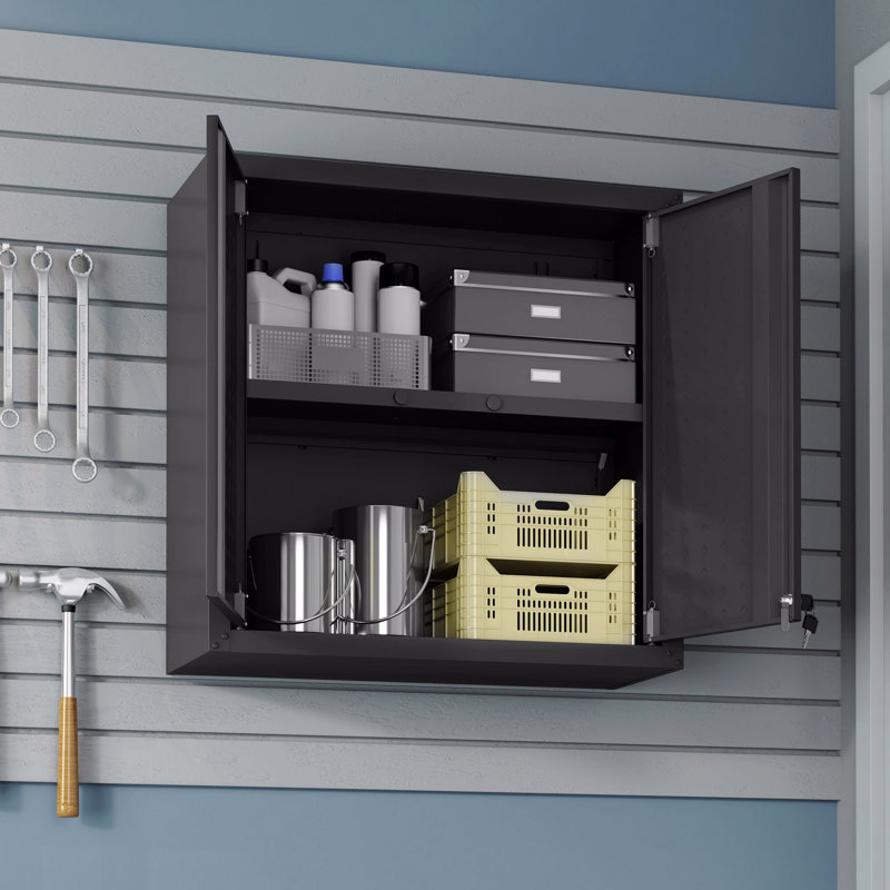 Armoire de garage flottante 30 ", Noir
