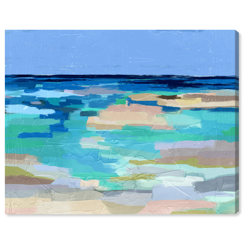 «Abstract Sea Beach Coastal Blue», cadre photo, Toile tendue, H 30 po x l 36 po x P 1,5 po