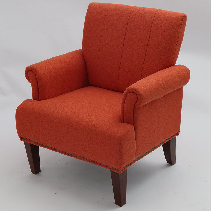 Zanera Upholstered Armchair, Orange 100% Polyester