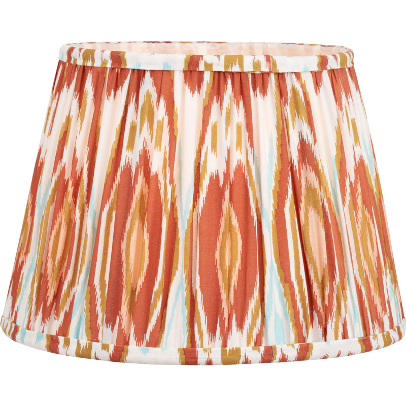 Pleated Cotton Cylinder Shade, 21cm H x 30cm W x 30cm D, Orange
