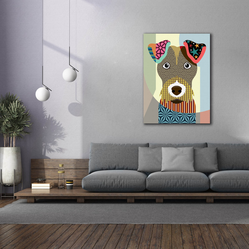 «Wire Fox Terrier» par Lanre Adefioyue, H 54 po x l 40 po x P 1,5 po