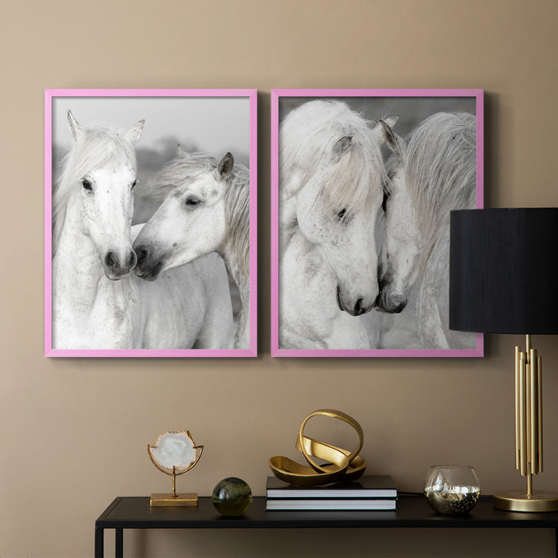 Affection I-Premium, reproduction encadrée - prête à être accrochée - aucun clou requis - aucun clou requis, Rose