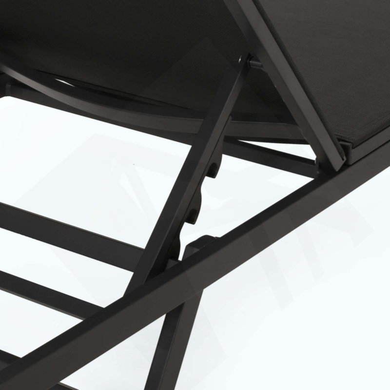 Ensemble de chaises longues à structure en aluminium avec sièges en filet et positions réglables pour le confort extérieur, 2