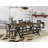 6 Piece Dinette Set Contains a Rectangle Dining Table with X-Legs and 4 Shitake Linen Fabric Parson Chairs with a Bench, Wire Brushed Black Finish-85821364-85821369-126725362