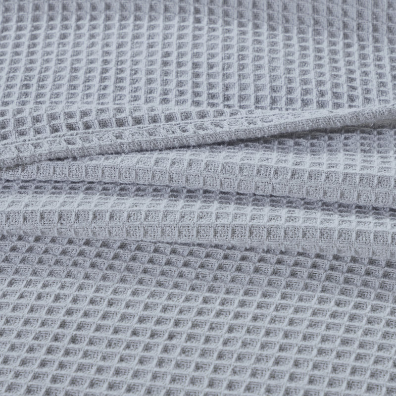 Couverture en coton texturé Samantha, Très grand, Brume bleue