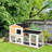 2-Story Rabbit Hutch Wooden Bunny Hutch Cage Small Animal House With Ramp, No Leak Tray, Weatherproof Roof And Outdoor Run, Indoor/Outdoor, Yellow