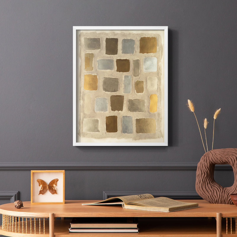 Reproduction encadrée sable - II, Cadre simple blanc, H 28 po x l 22 po