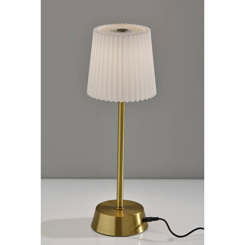 Nalanni Dimmable Cordless LED Table Lamp , Antique Brass
