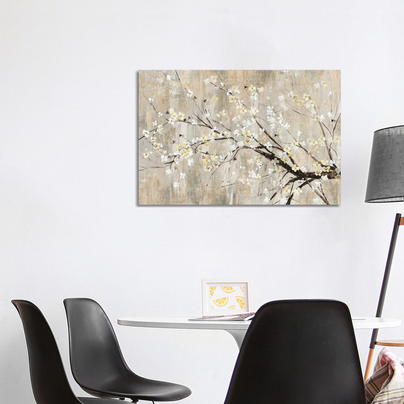 Silver Apple Blooms 1 Piece Wrapped Canvas Painting, 101.6 cm H x 66.04 cm W x 3.175 cm D