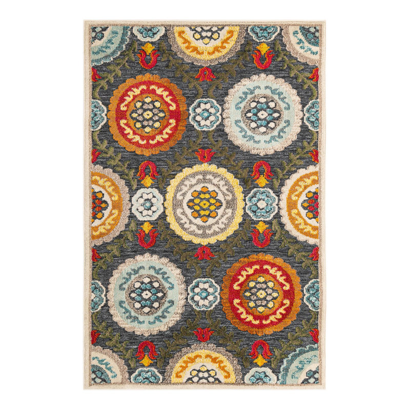 Tapis Bungalow Rose Oualida Caimin, Rectangle 4 pi 1 po x 6 pi 1 po