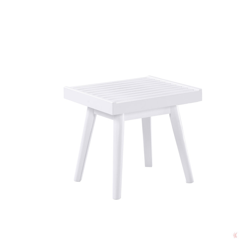 Larwich Solid Wood Slatted Bench, White