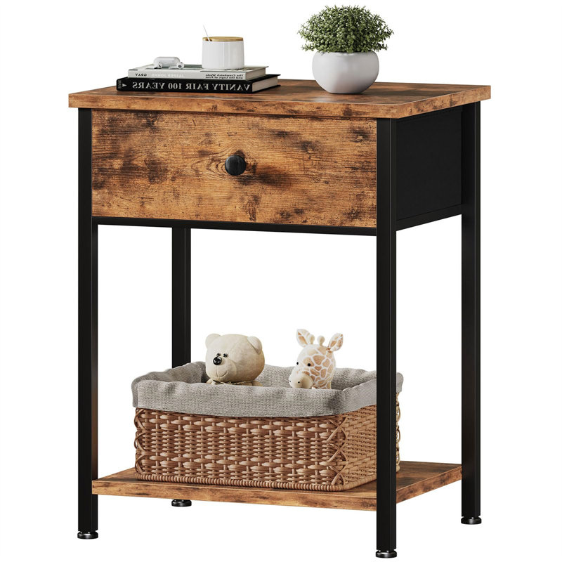 Azarria End Table, Brown, Black