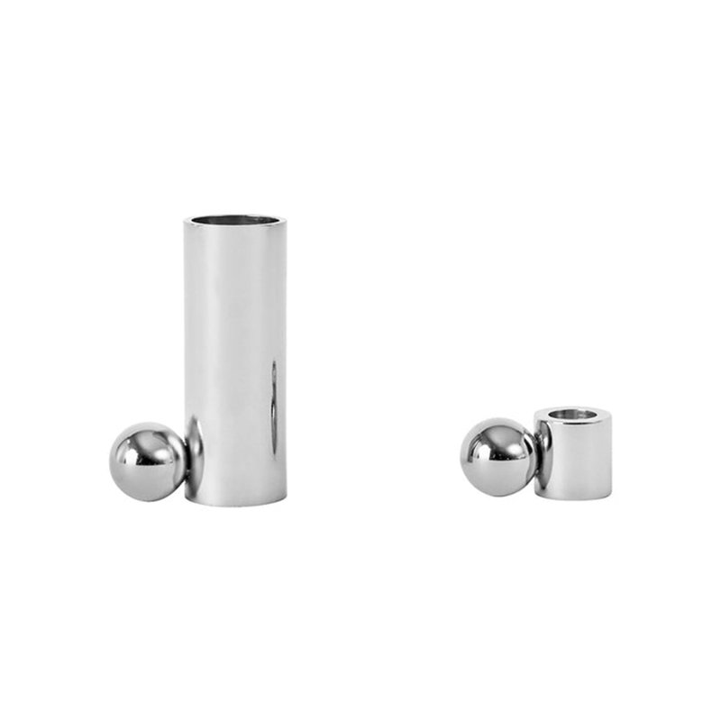 Palloa Candlestick, 0.79" H x 1.54" W x 0.79" D, Silver