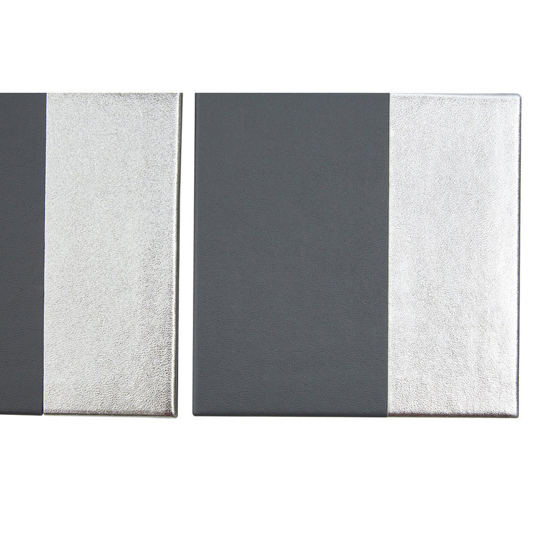 Geome Leather Square 4 Piece Coaster Set