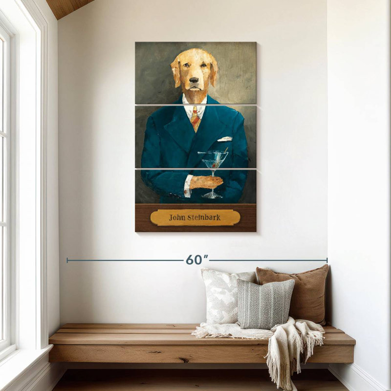 Brampt John Steinbark avec plaque, H 45 po x l 28 po