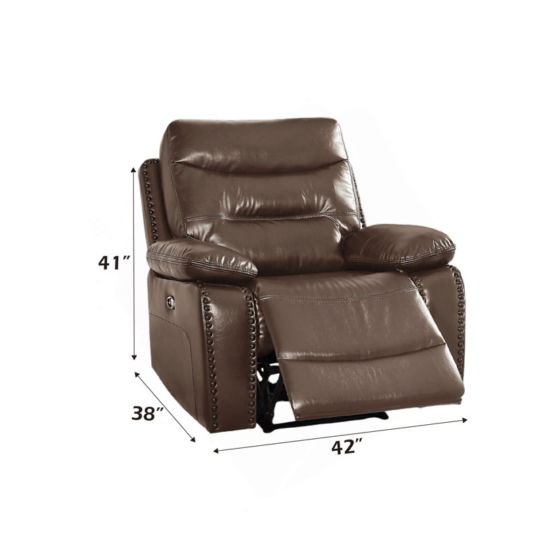 Ensemble de salon inclinable 3 pièces en cuir brun Aashi GEL Match