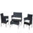 4 PC Rattan Patio Furniture Set Outdoor Patio Cushioned Seat Wicker Sofa
