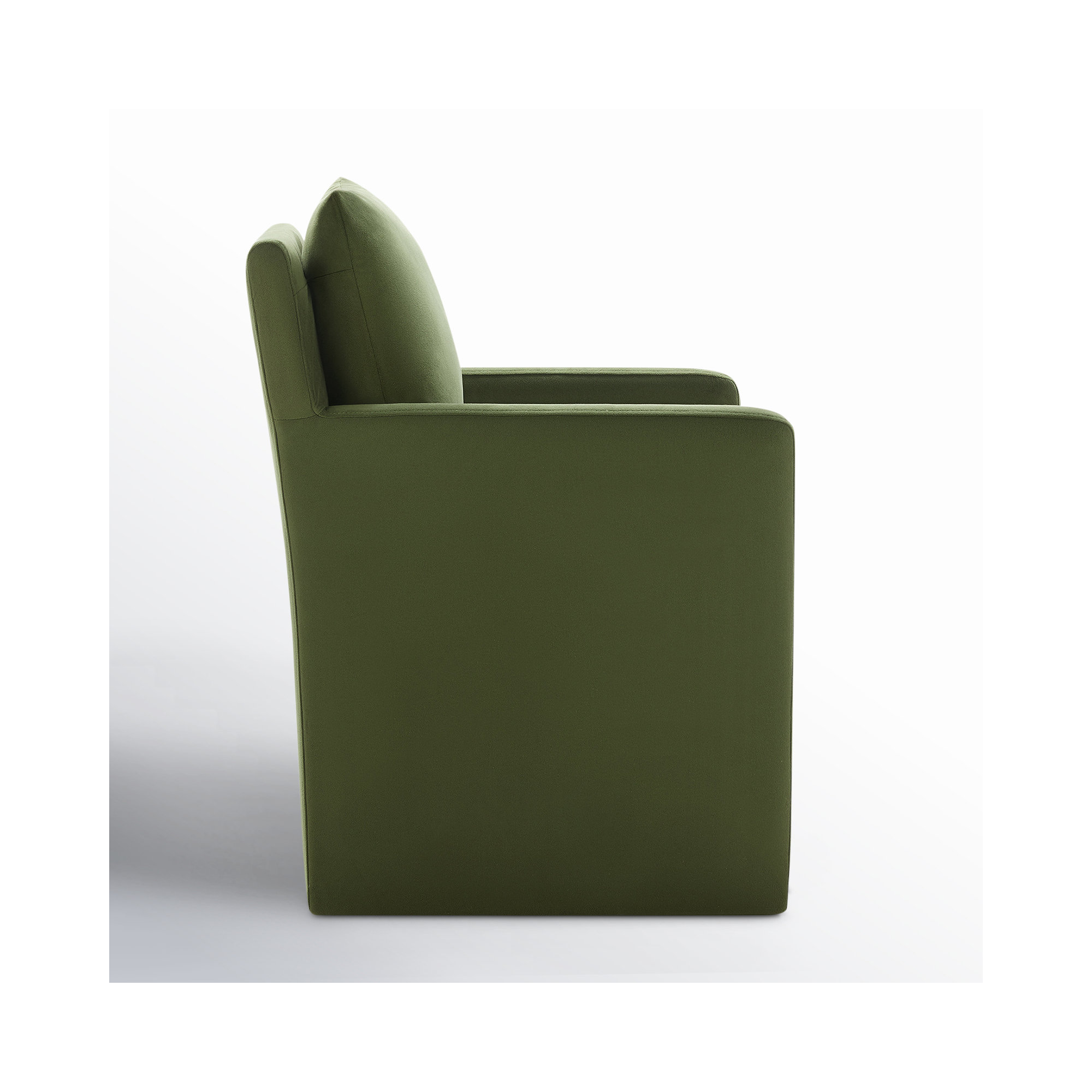 Alayaa Upholstered Arm Chair, Bella Forest Performance Velvet
