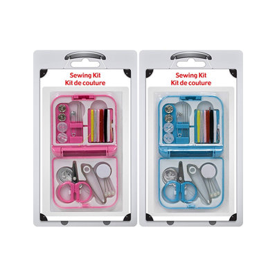 Travel Sewing Kit with Case Colour Blue/Pink Packing 12's/Box