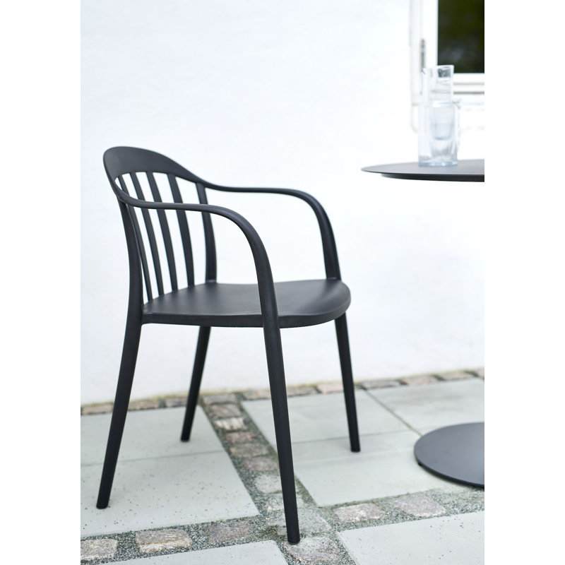 Amalfi Stacking Patio Dining Armchair, Black