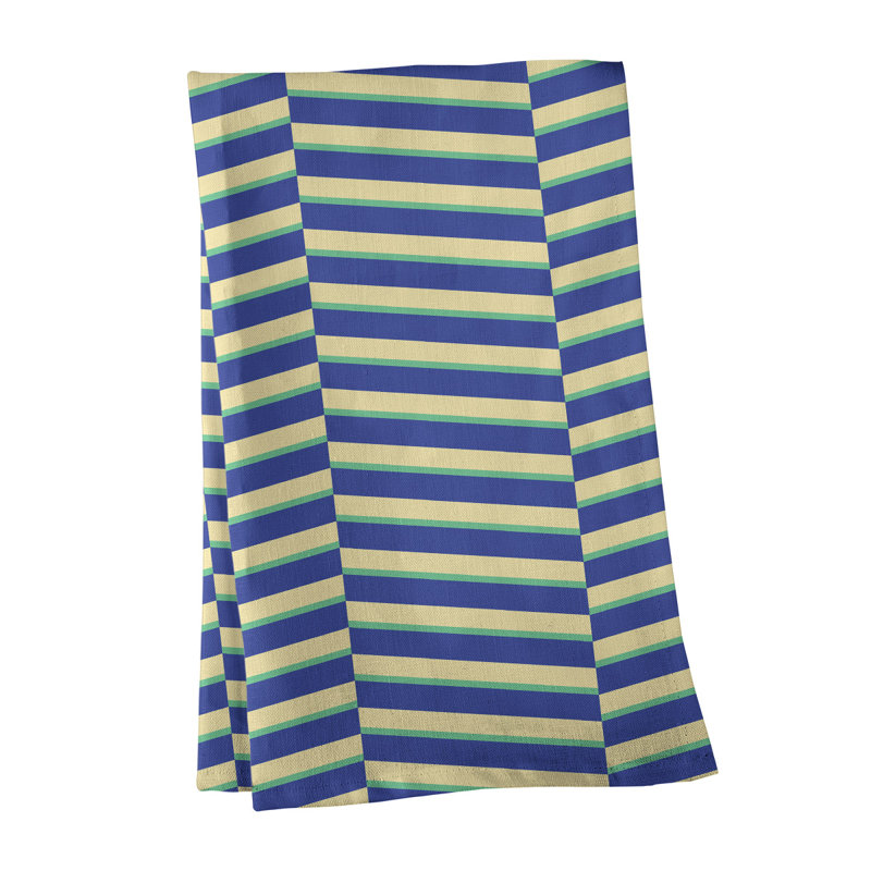 Jaya Tea Towel Kitchen Towel, Dark Blue/Yellow, Cotton Twill