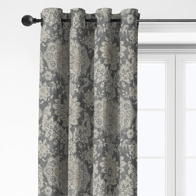 Panneaux de draperie à œillets Osha Moka / Charcoal (comprend 2 panneaux) l 50 po x L 120 po (taille par panneau)
