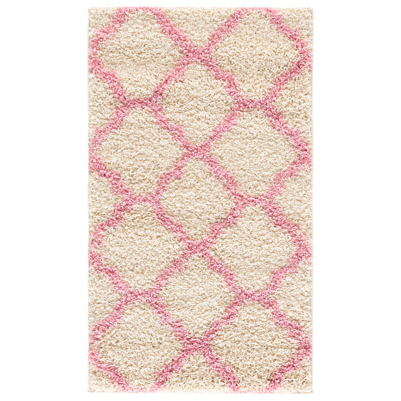Tapis à poils longs Alonnah, Rose, Rectangle 2 pi 3 po x 4 pi