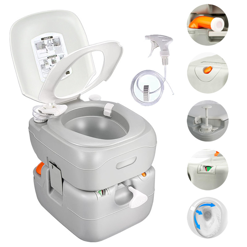 SereneLife 3.2 GPF Round Comfort Height Chair Height Floor Mounted Two-Piece toilet with Seat Included