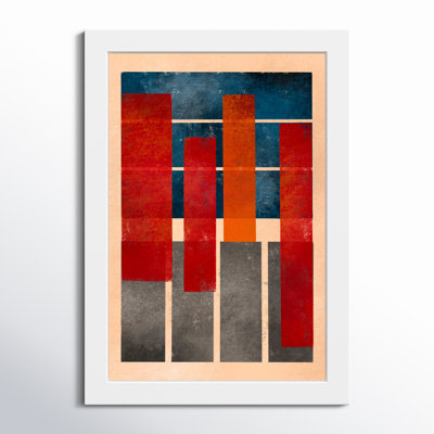 Geometric Red And Blue by Oliver Gal