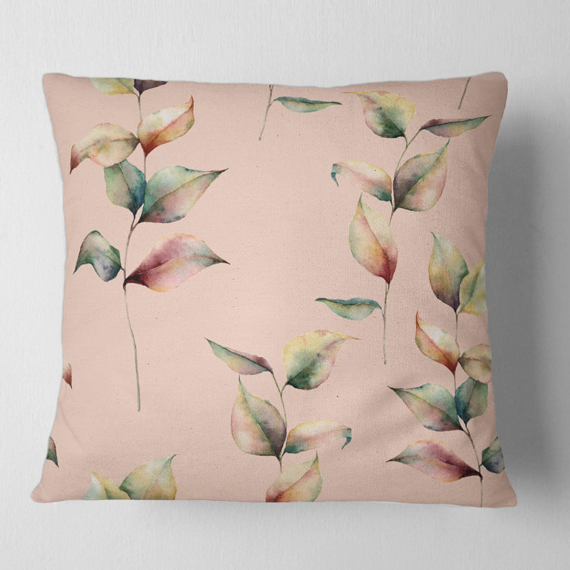 Housse de coussin carré et feuilles d'automne, 16" x 16"