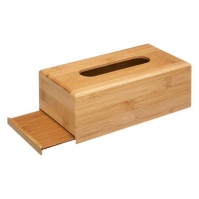 Karr Bamboo Tissue Box Cover Bathroom Tray Tumbler