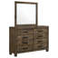  Commode 8 tiroirs avec miroir brun doré rustique Gurmaan
