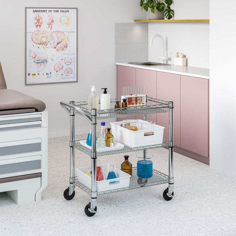 Heavy-Duty UltraZinc Steel Utility Cart with Adjustable Shelves