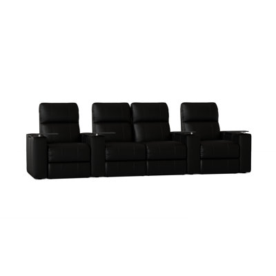 Upholstered Home Theater Seating with Cup Holder