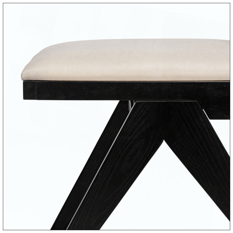 Ensemble de chaises d'appoint rembourrées Cane idéal pour la salle à manger et la cuisine, Noir