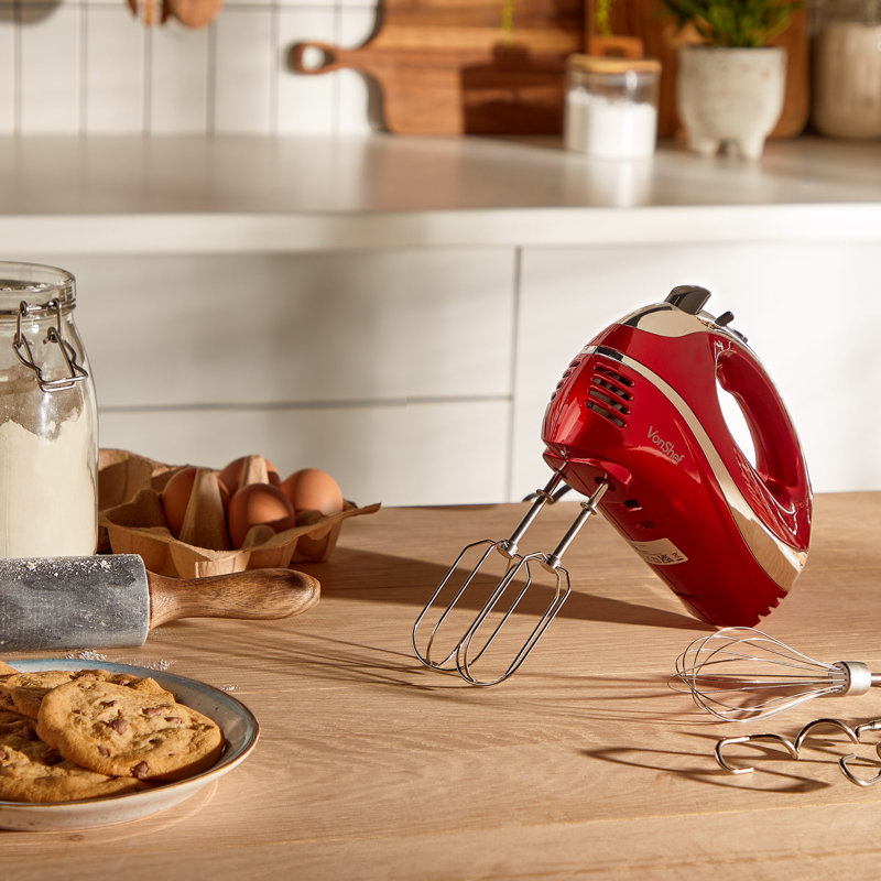 VonShef 5 Speed Hand Mixer, Red