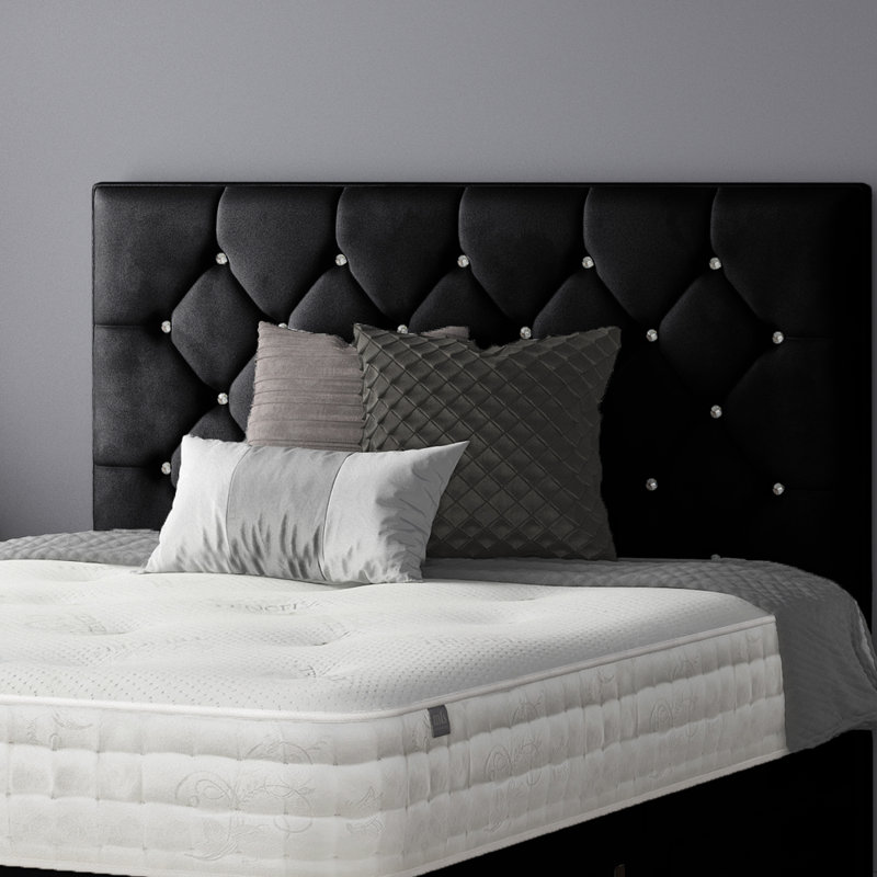 Farallones Upholstered Headboard, Black, Double (4'6)